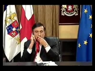 saakashvili eats his tie exposing the century